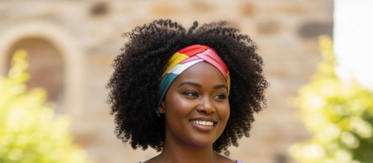 Women’s Multicolor Satin Striped Headwrap Headband, One Size, Casual