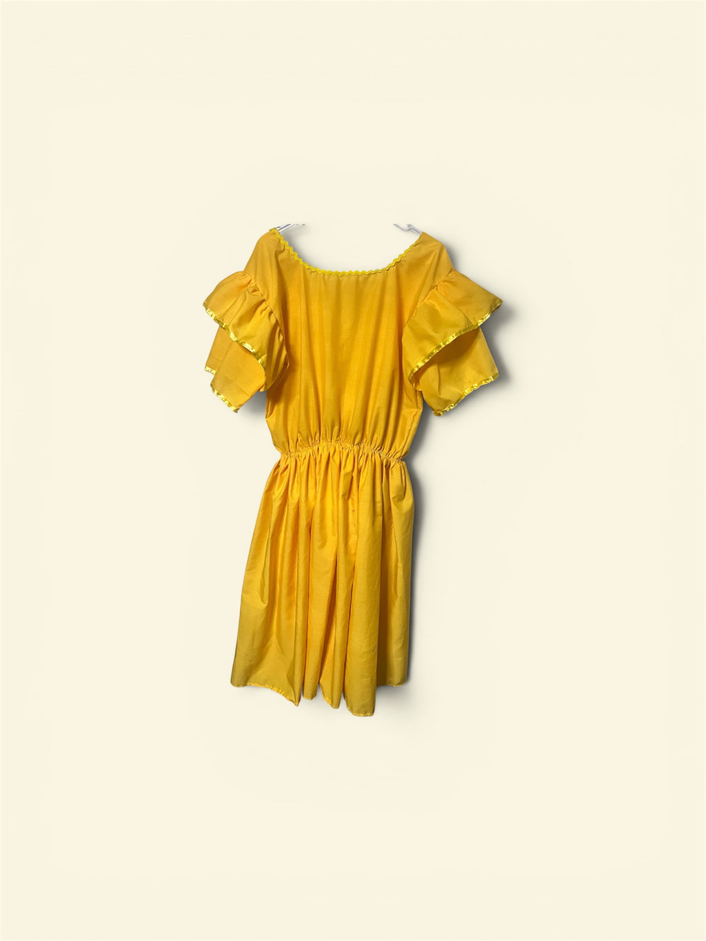 Women’s Yellow Off-Shoulder Solid Ruffle Flutter Sleeve Romper XL Regular