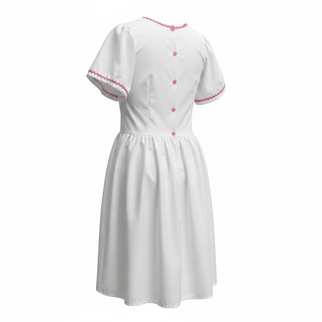 White,pink in arm dress