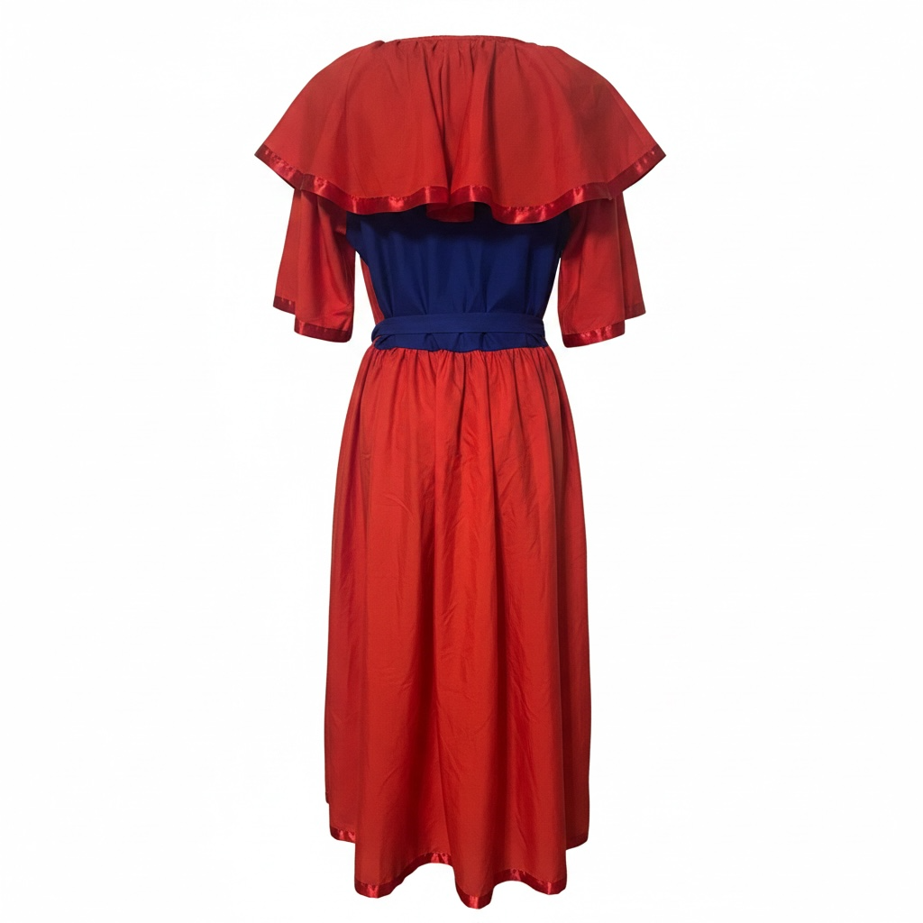 Red and blue dress