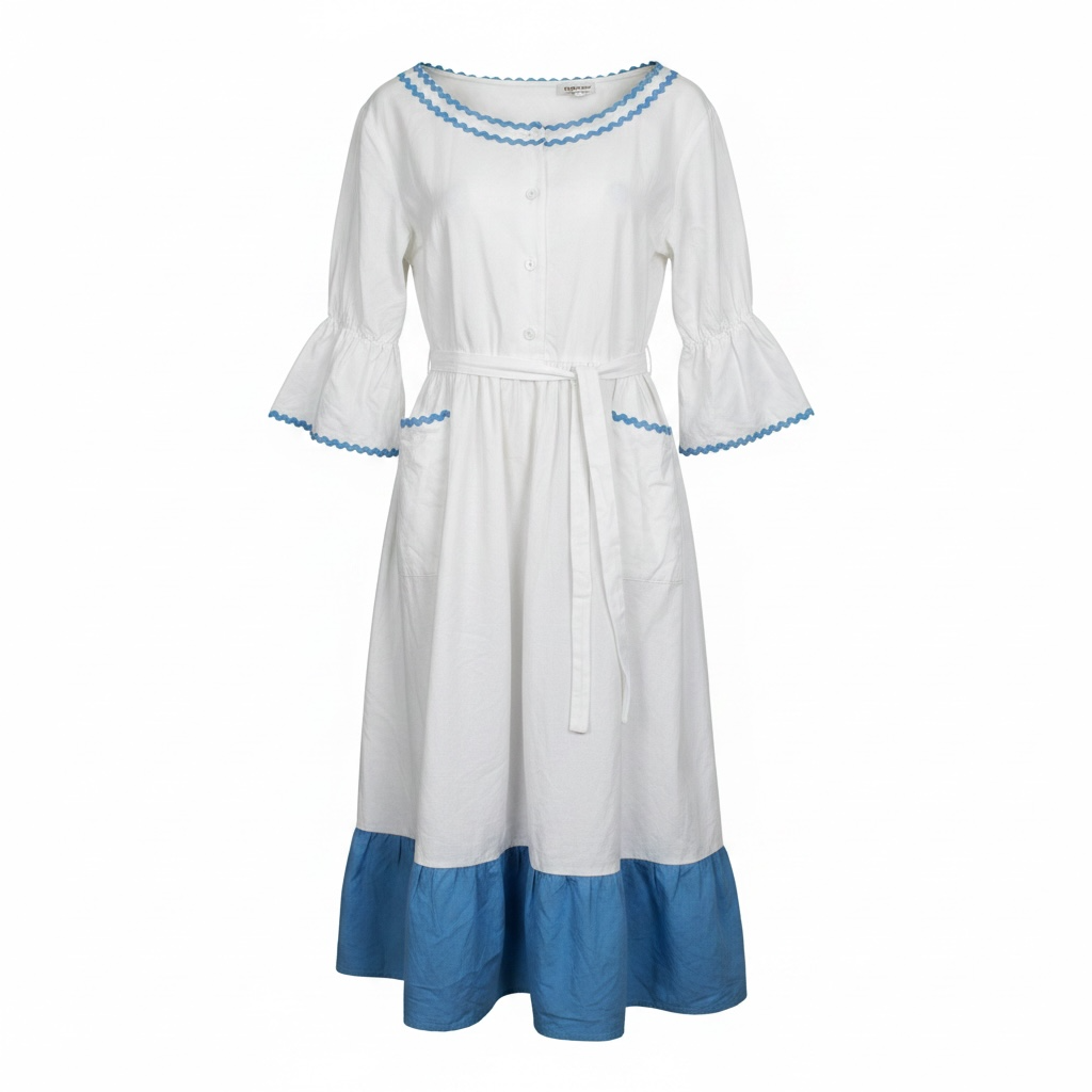 Blue and white