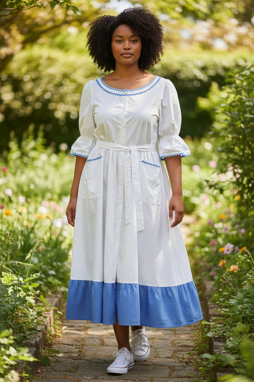 Blue and white