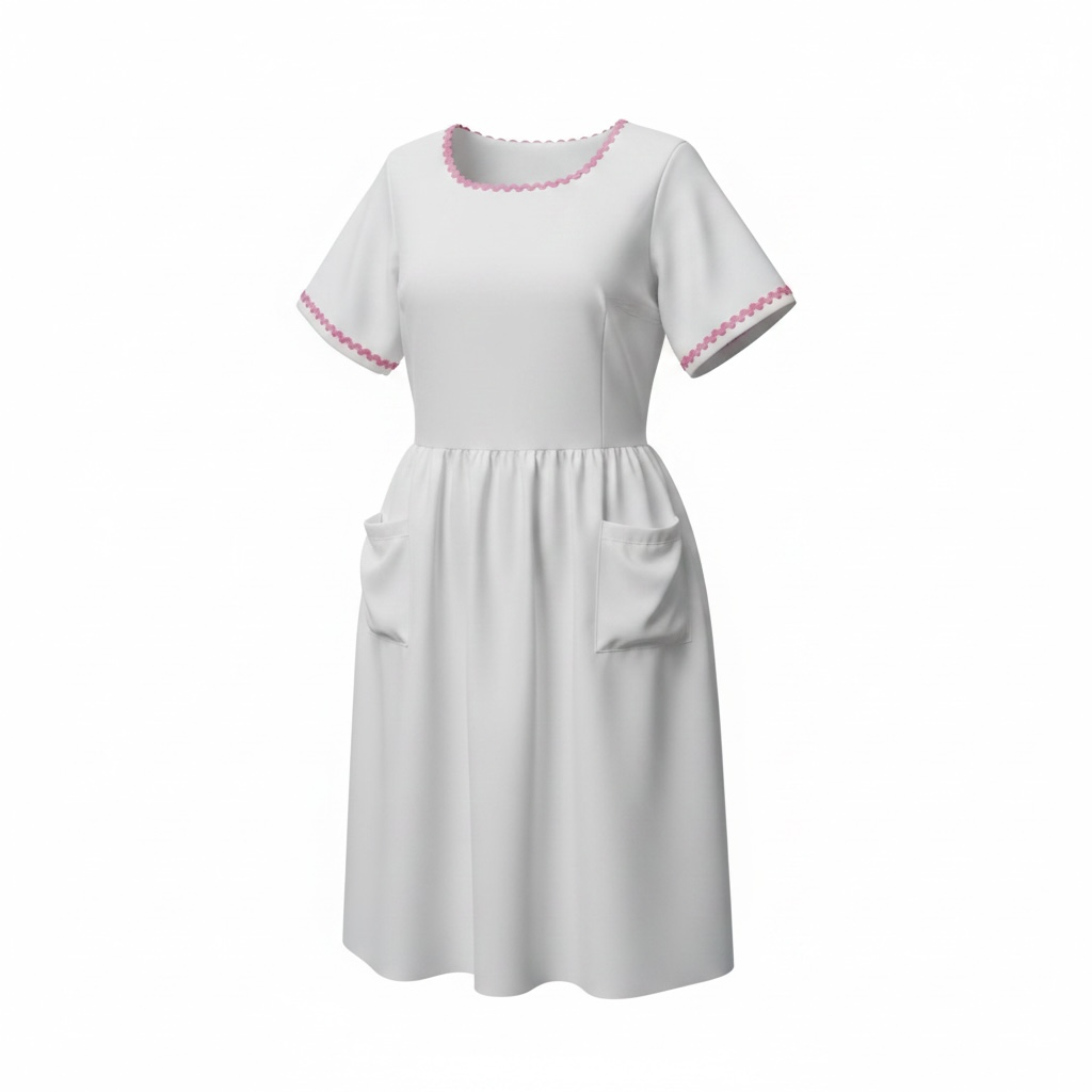 White,pink in arm dress