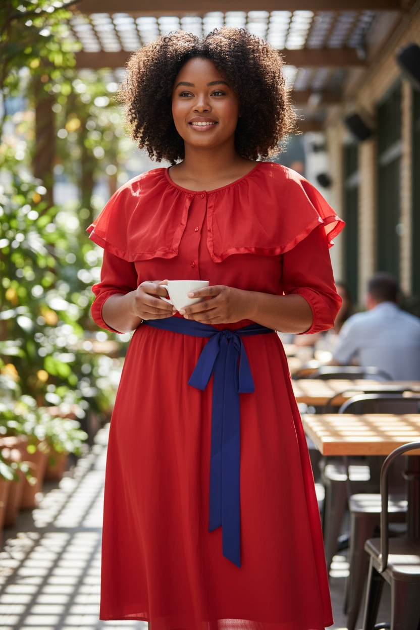 Red and blue dress