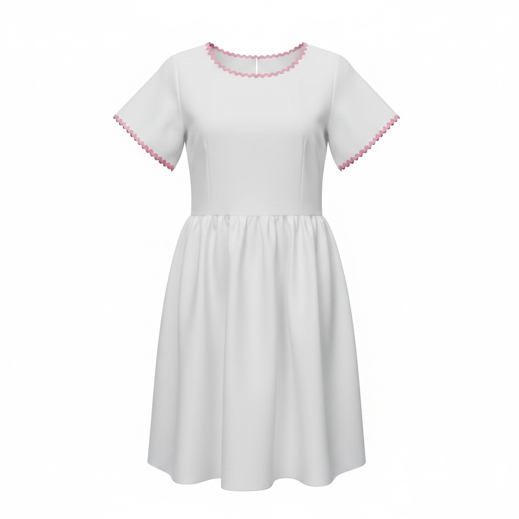 White,pink in arm dress